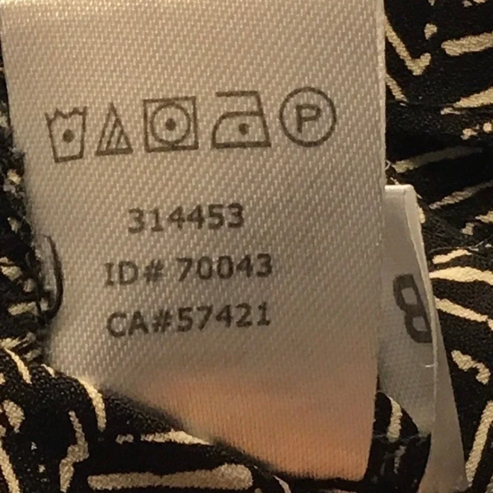 LOFT Black & White Geometric Print Wide Leg Jumpsuit Tie Waist Pockets - Picture 9 of 9